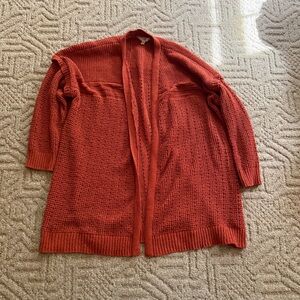 Terra & Sky Women's Open Front Cardigan - Brick Red
